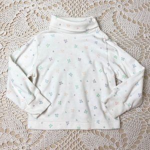 Vintage 1980s Cradle Crowd Baby Girl 24 Months Hearts Bows Turtleneck Tee Shirt